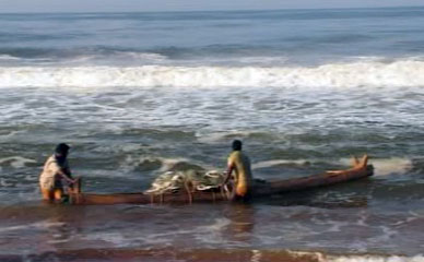 Men with fishing boat